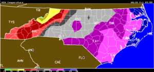 Cover photo for NC Evening Frost Update (7pm, March 8, 2018)