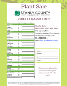 Plant Sale Flyer and order form (1)