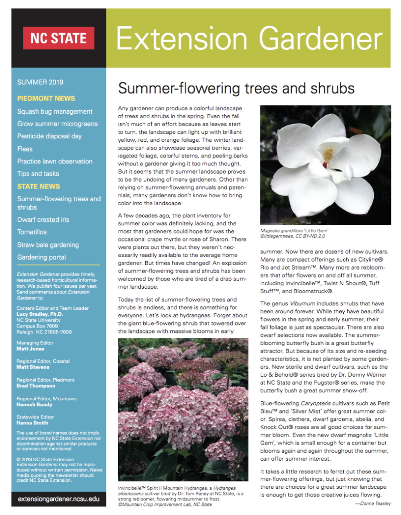 Externsion Gardener newsletter cover