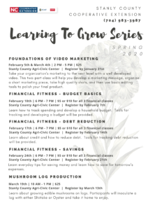 Cover photo for Spring Learning to Grow Series 2020