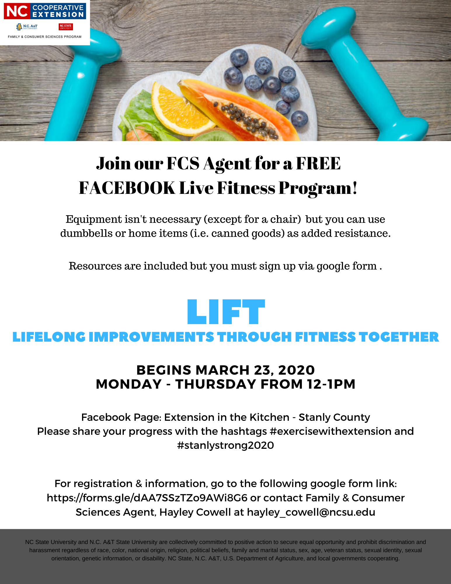 LIFT Live – Online Fitness Program! | N.C. Cooperative Extension