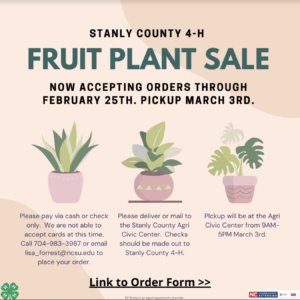 Stanly County 4-H Fruit Plant Sale Flyer