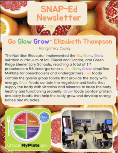 Snap-Ed Newsletter, Go Glow Grow - Elizabeth Thompson