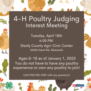 4-H Poultry Judging Interest Meeting