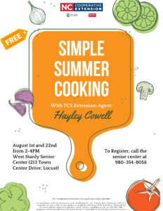 Cover photo for Simple Summer Cooking at West Stanly Senior Center