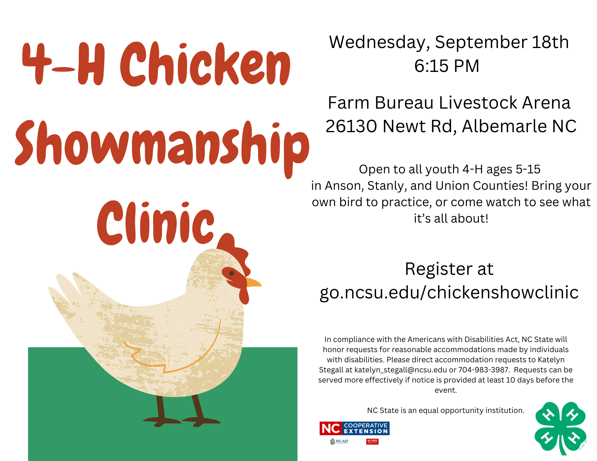 4-H Chicken Showmanship Clinic