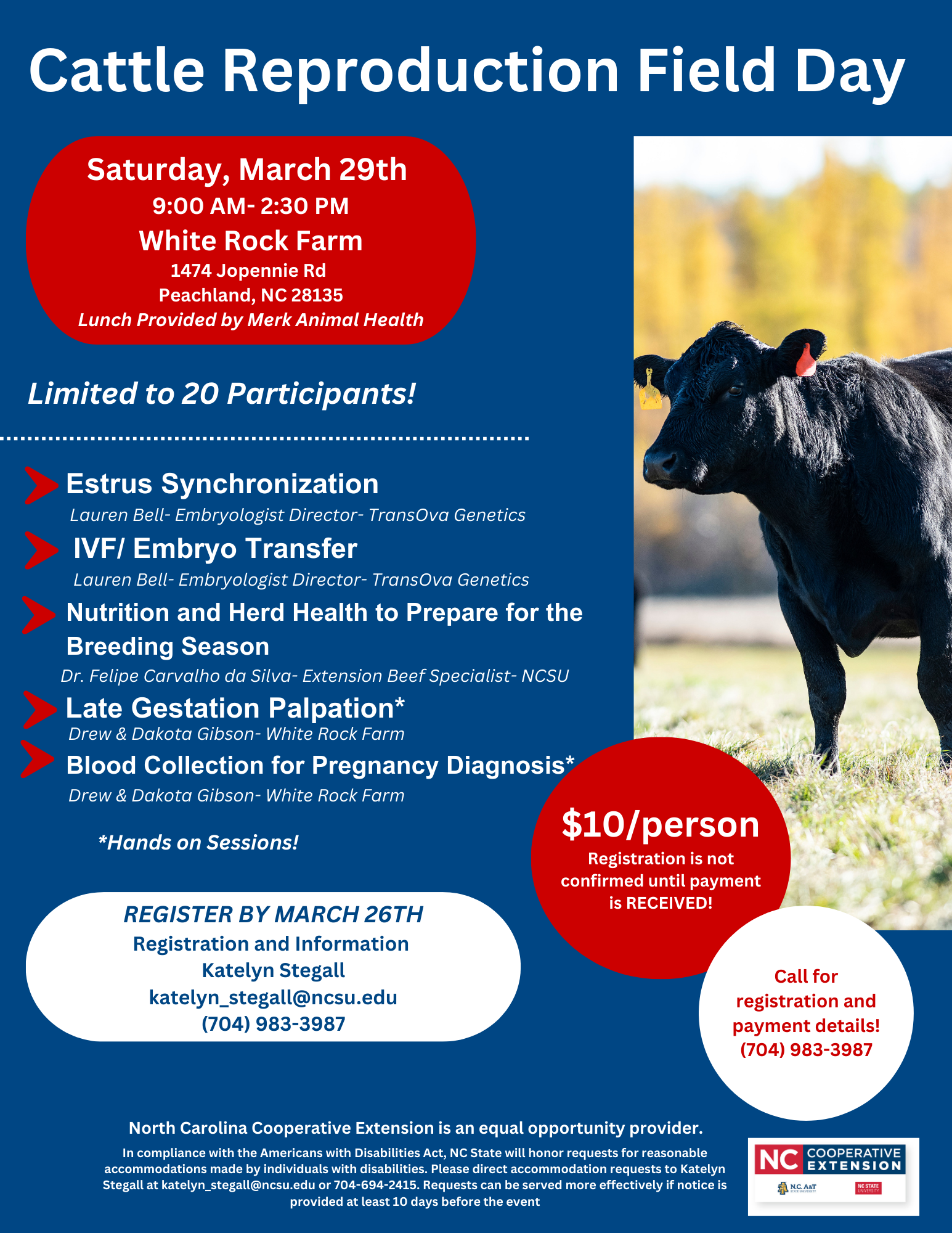 cattle reproduction field day flyer