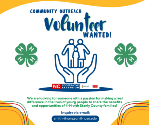 image of a small flyer that reads "community outreach volunteer wanted"